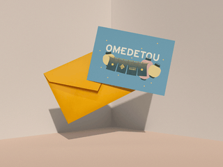 Cartão presente Omedetou (Parabéns)
